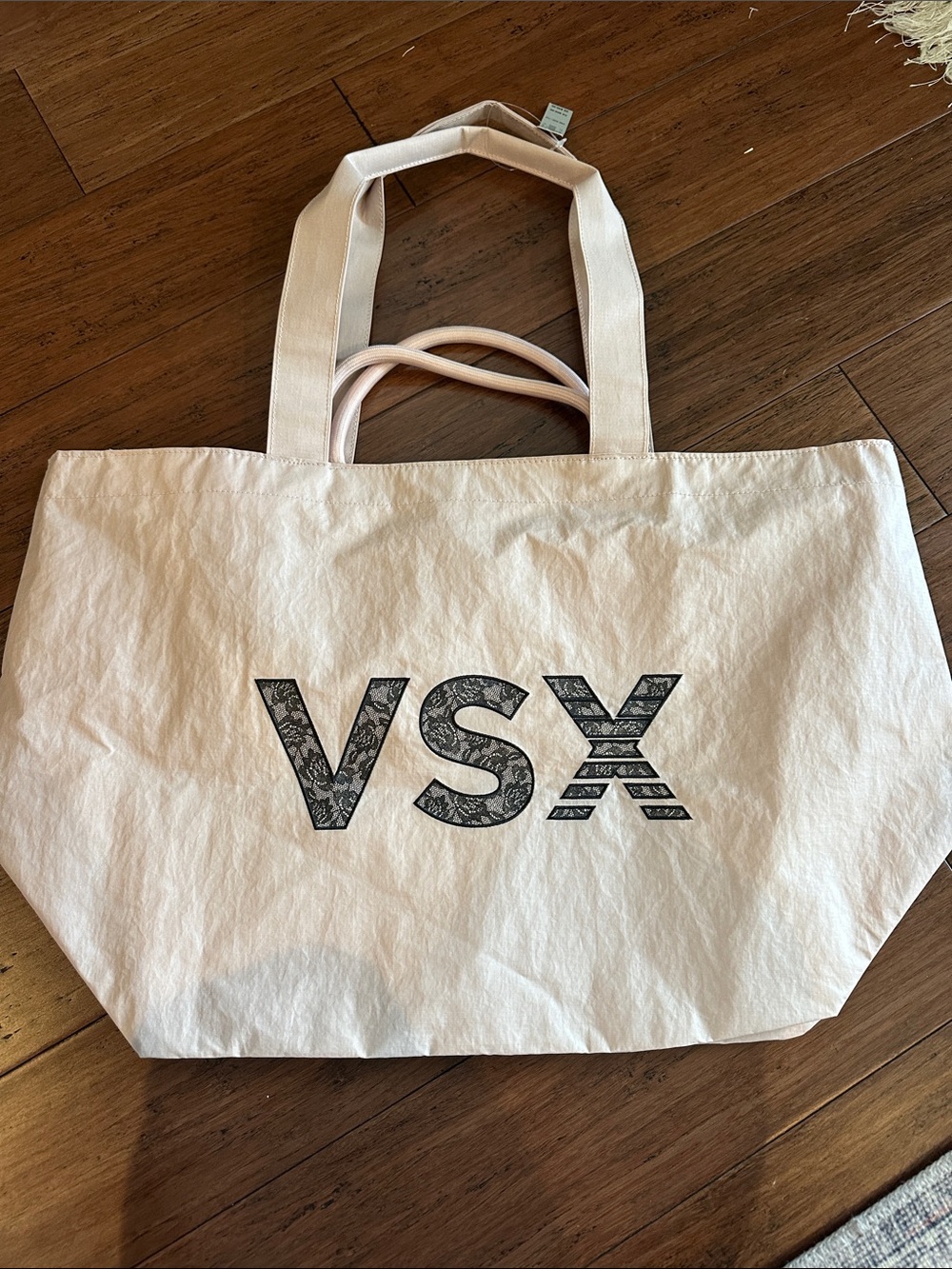 VSX Cream Canvas Tote with Black Logo
